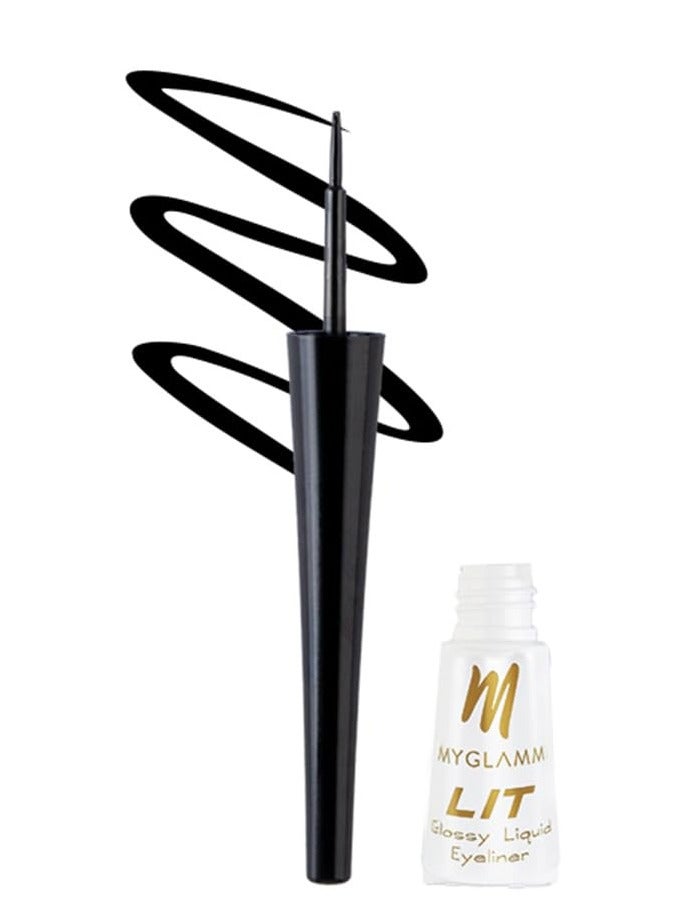 MyGlamm LIT Glossy Liquid Eyeliner Black Party 3.5 ml