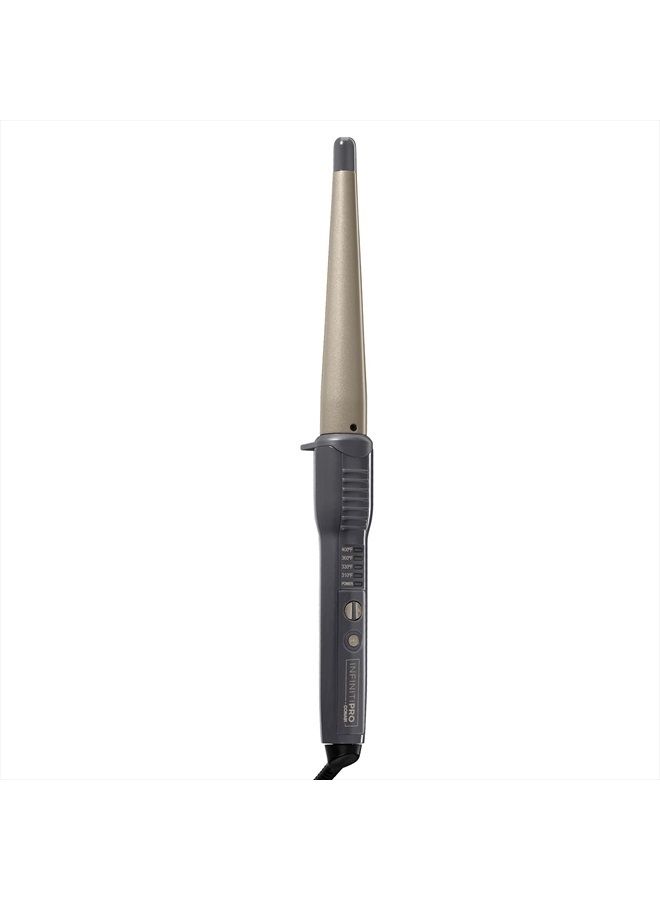 INFINITIPRO BY CONAIR Tourmaline Ceramic 1-Inch to 1/2-Inch Curling Wand, Tapered wand produces beachy waves