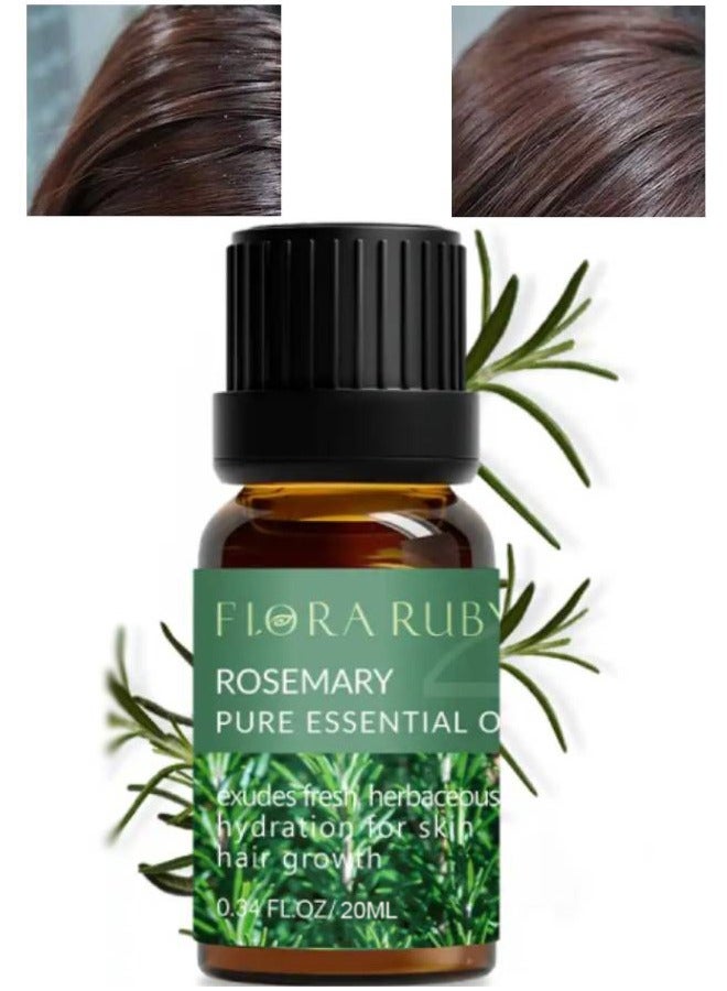 Rosemary Nourishing Hair Oil Pure Natural Rosemary Essential Oil for Hair Strengthen Fuller and Healthier Skin Care Face Nourishes Dry Scalp Hair Damaged Loss Treatment Serum Oil Rosemary Oil 20ml