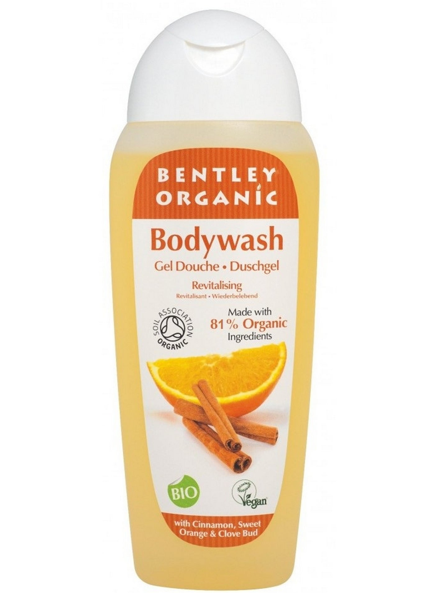 Revitalising Organic Body Wash With Cinnamon Sweet Orange & Clove Bud 250 ML