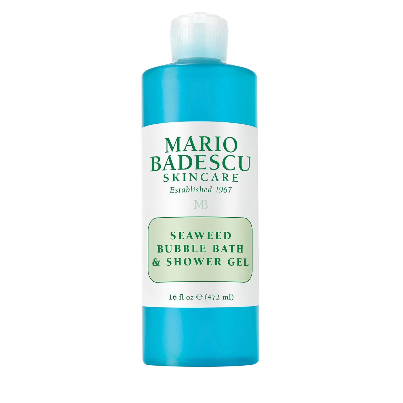 Mario Badescu Seaweed Bubble Bath & Shower Gel - 2-in-1 Daily Moisturizing Body Wash for Men and Women - Body Care Enriched with Marine-Like Fragrance - Revitalizes Skin from Head to Toe, 16 Fl Oz