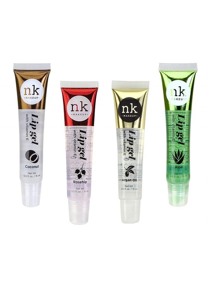 4 Pack Nicka K Lip Gel (COCONUT, ROSEHIP, ARGAN OIL, ALOE)