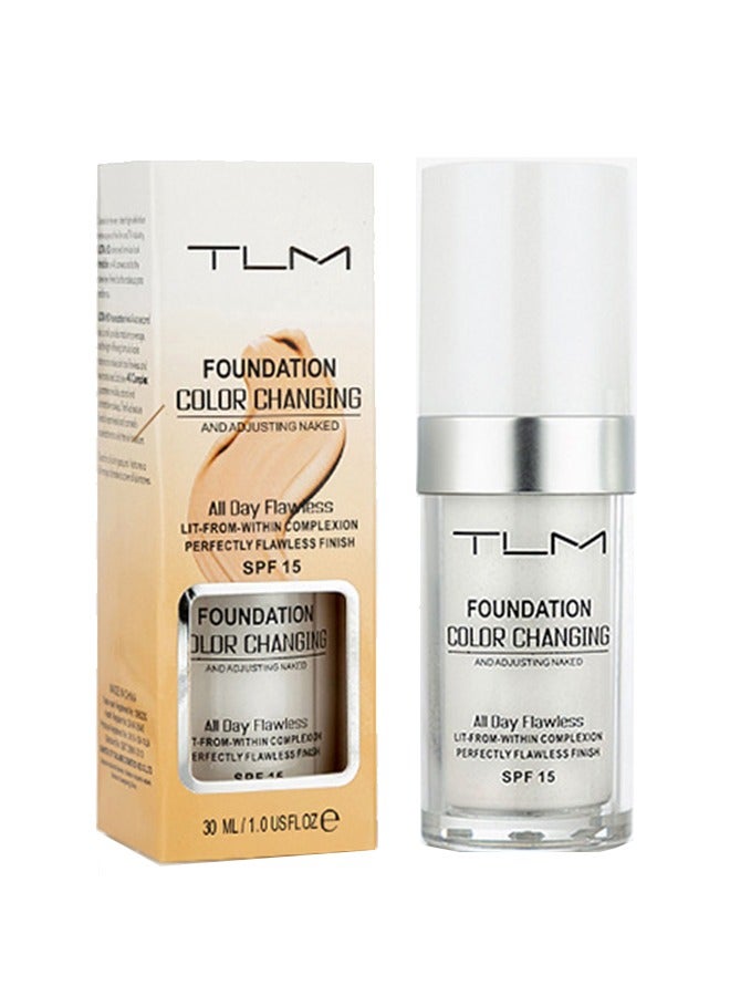 Colour Changing Foundation, for Different Skin Tone, Foundation Makeup Base Nude Face Liquid Full Coverage Concealer, TLM Concealer Cover Cream