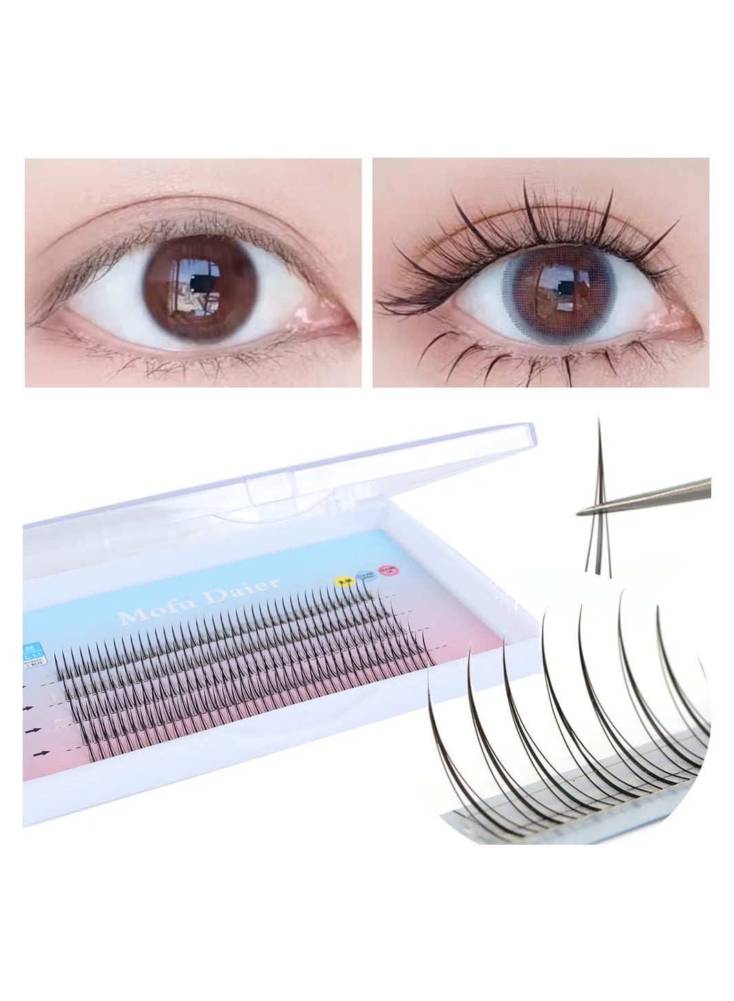 False Eyelashes Individual Lashes 8/9/10/11/12mm Single Cluster Eyelash Extension Supplies Eyelashes Natural Look Manga Lashes Health Fake Wispies Eyelashes Anime Fairy Bottom Lashes, Black
