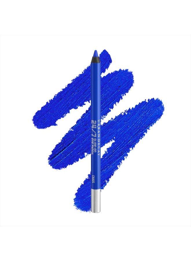 Urban Decay 24/7 Glide-On Waterproof Eyeliner Pencil - Long-Lasting - Chaos, Vibrant Cobalt Blue with Slight Floating Pearl & Matte Finish