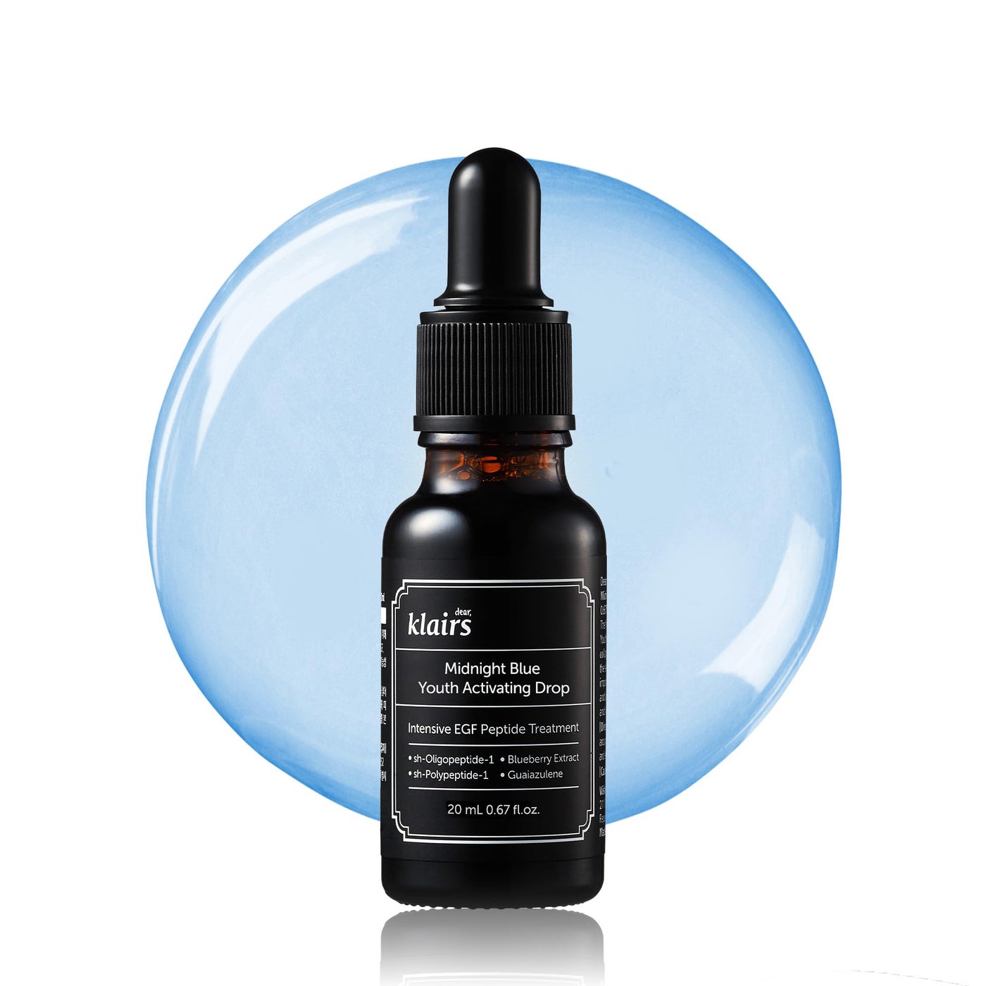 DearKlairs Midnight Blue Youth Activating Drop Â· EGF + Peptide Ampoule for Sensitive Skin Â· Calms Redness, Boosts Firmness & Sebum Control Â· Lightweight & Fast-Absorbing Â· 0.67 Fl Oz
