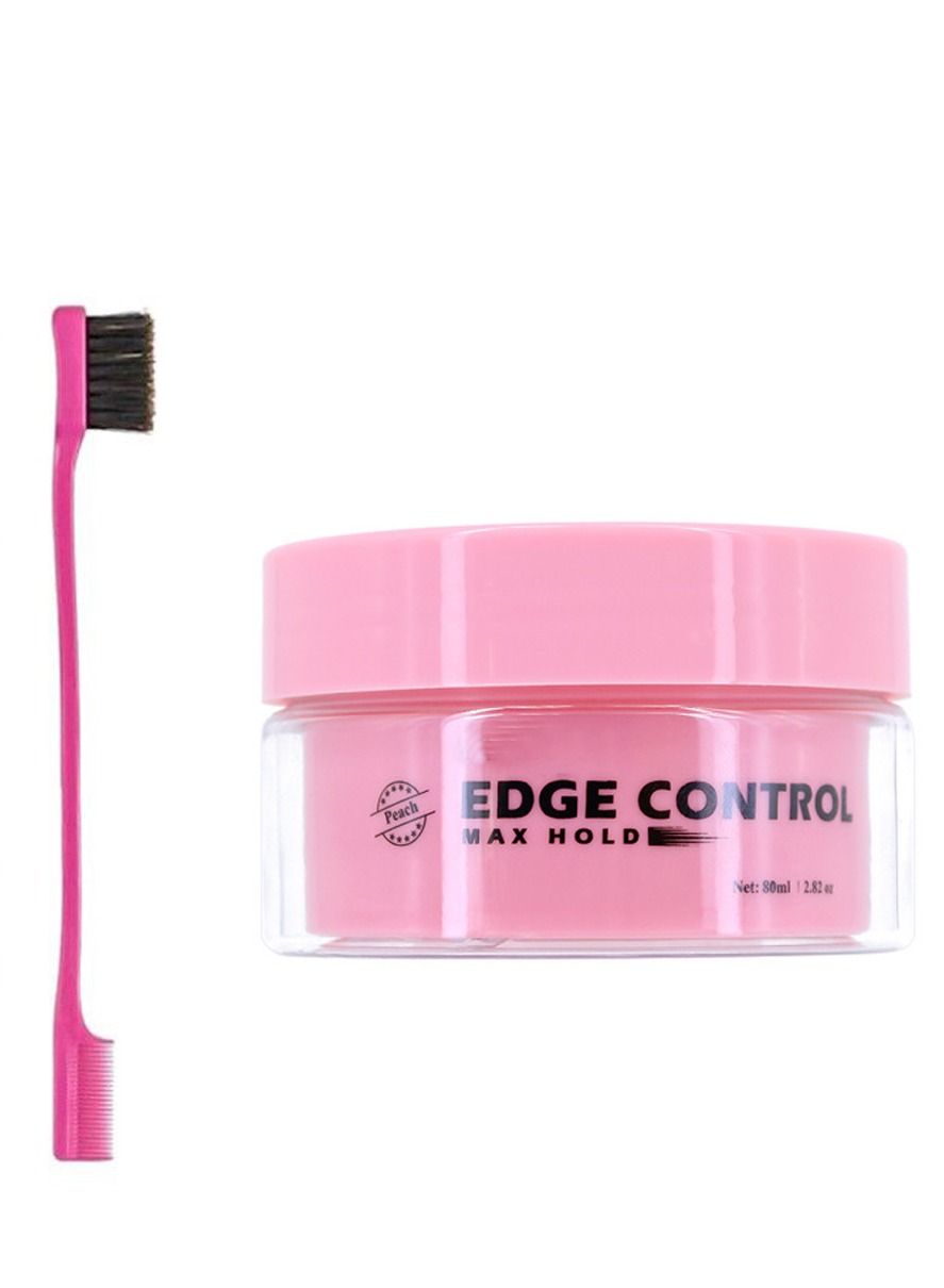Edge Control Gel Max Hold Hair Wax with Brush Contains Castor Oil Bees wax & Glycerin