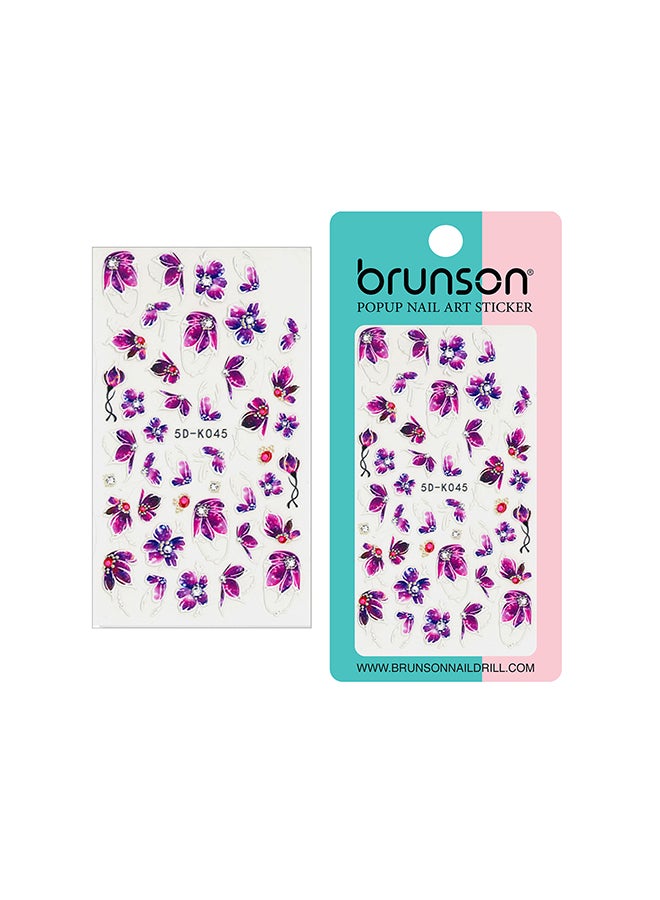 5D Flower Decals Exquisite Self Adhesive Nail Art Decoration Stickers 5D-k045