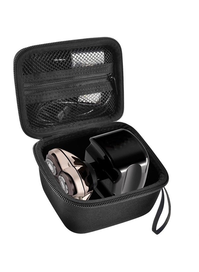 Case Compatible with Skull Shaver Electric Pitbull Pro Razor, Hard Travel Rotary Men Head Shavers Beard Trimmer Storage Bag with Zipper Mesh Pocket for Mustache Grooming Kit,Black-Only Box