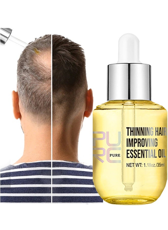 Natural Density Essential Oil, Hair Growth Essence Thickener Regrowth Hair Serum Treatments Oil Fast Grow Hair for Hair Loss Care Product (35ML)