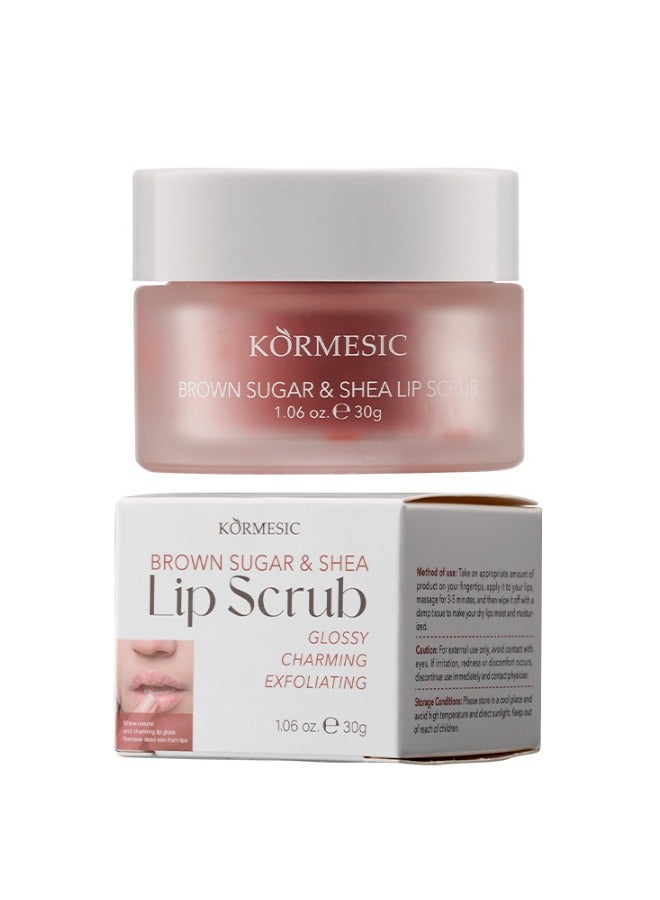 Brown Sugar Lip Scrub, Exfoliating and Moisturizing, Unisex, Enriched with Brown Sugar, Vitamin C, Olive Oil, Suitable for All Skin Types