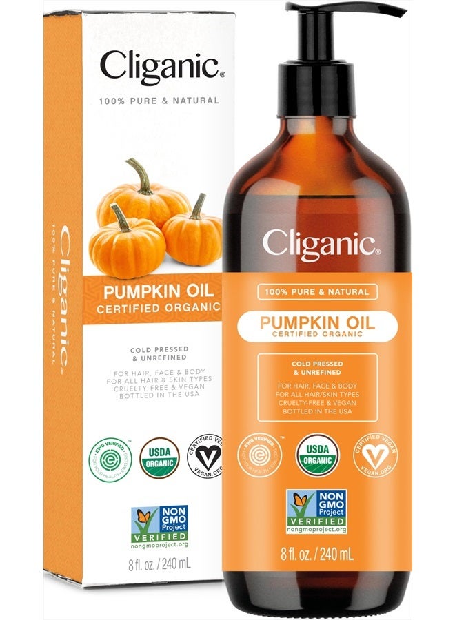 Organic Pumpkin Seed Oil, 100% Pure - For Face & Hair | Natural Cold Pressed Unrefined