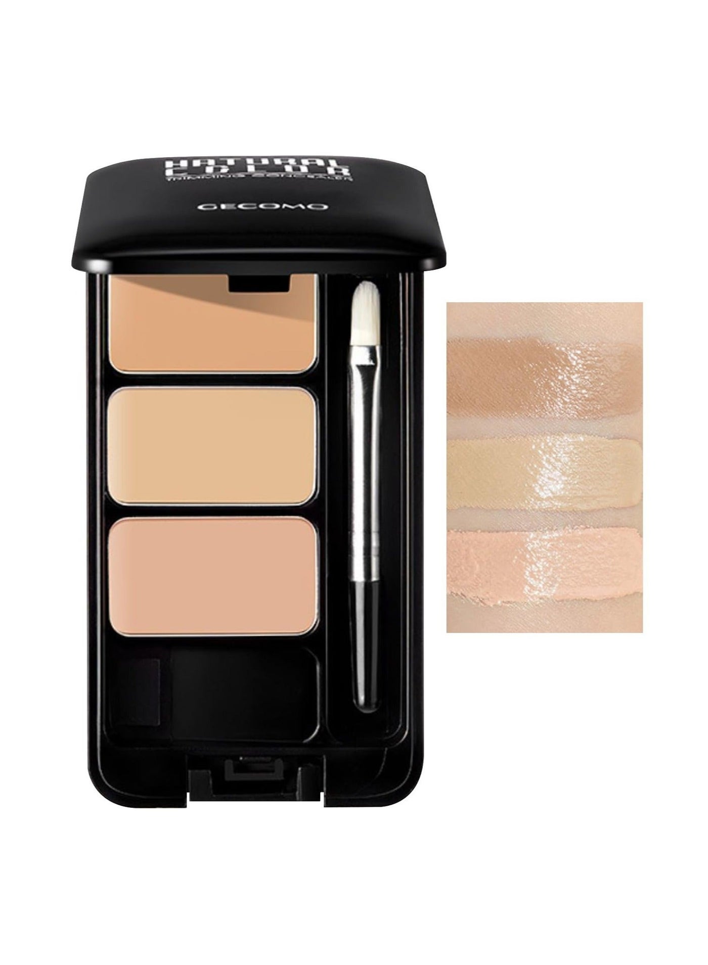 Concealer Contour Palette, 3 Colors Concealer for Dark Circle, Long Lasting Waterproof Concealer, Professional Full Coverage Concealer with Brush, Cream Foundation for Dark Circle and Eye Bag