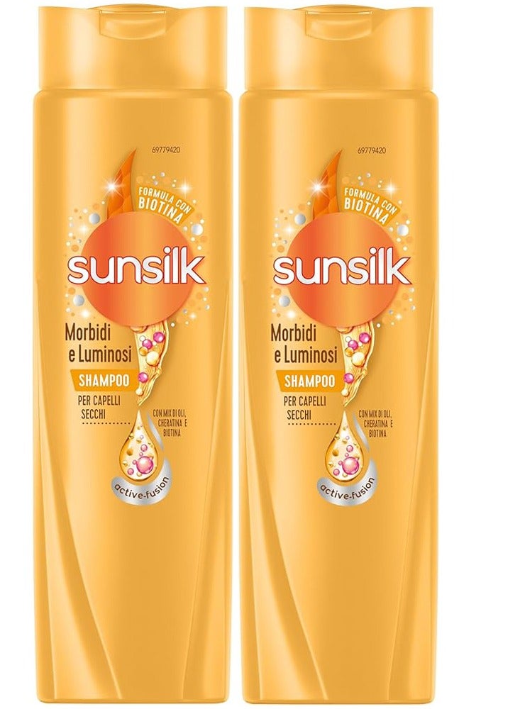 Shampoo For Soft And Smooth Hair With Silk Protein Argan Oil And Vitamin C 400ml (Pack of 2)