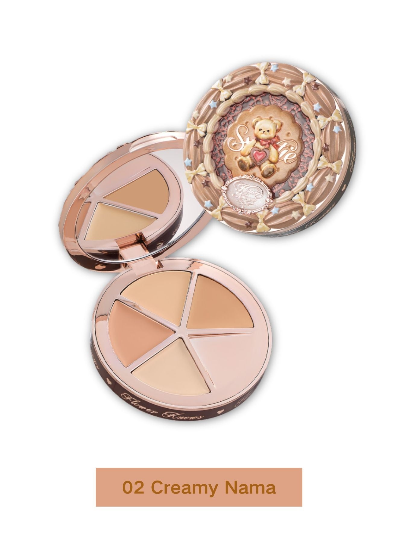 The Sweetie Bear Collection 4-Color Concealer Palette – 02 Creamy Nama | Correct, Brighten & Conceal