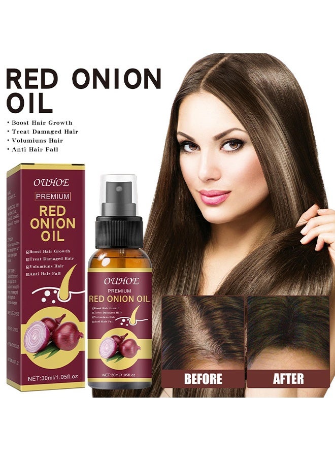 Premium Red Onion Hair Oil，Onion Thickening Spray，Hair Oil with Onion Extract Onion Hair Growth Products for Men and Women Rapid Growth Anti-Hair Loss