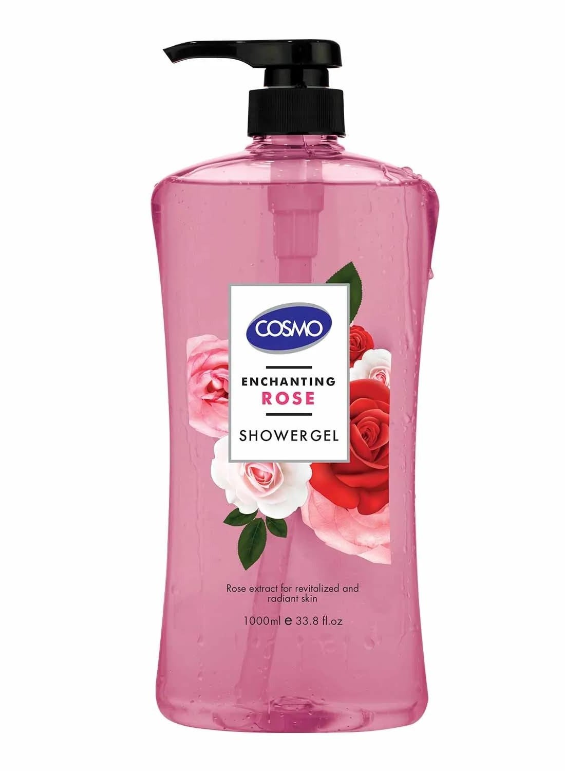 Cosmo Rose Shower Gel 1000ml  Rose Extract for Revitalized and Radiant Skin Daily use Shower Gel