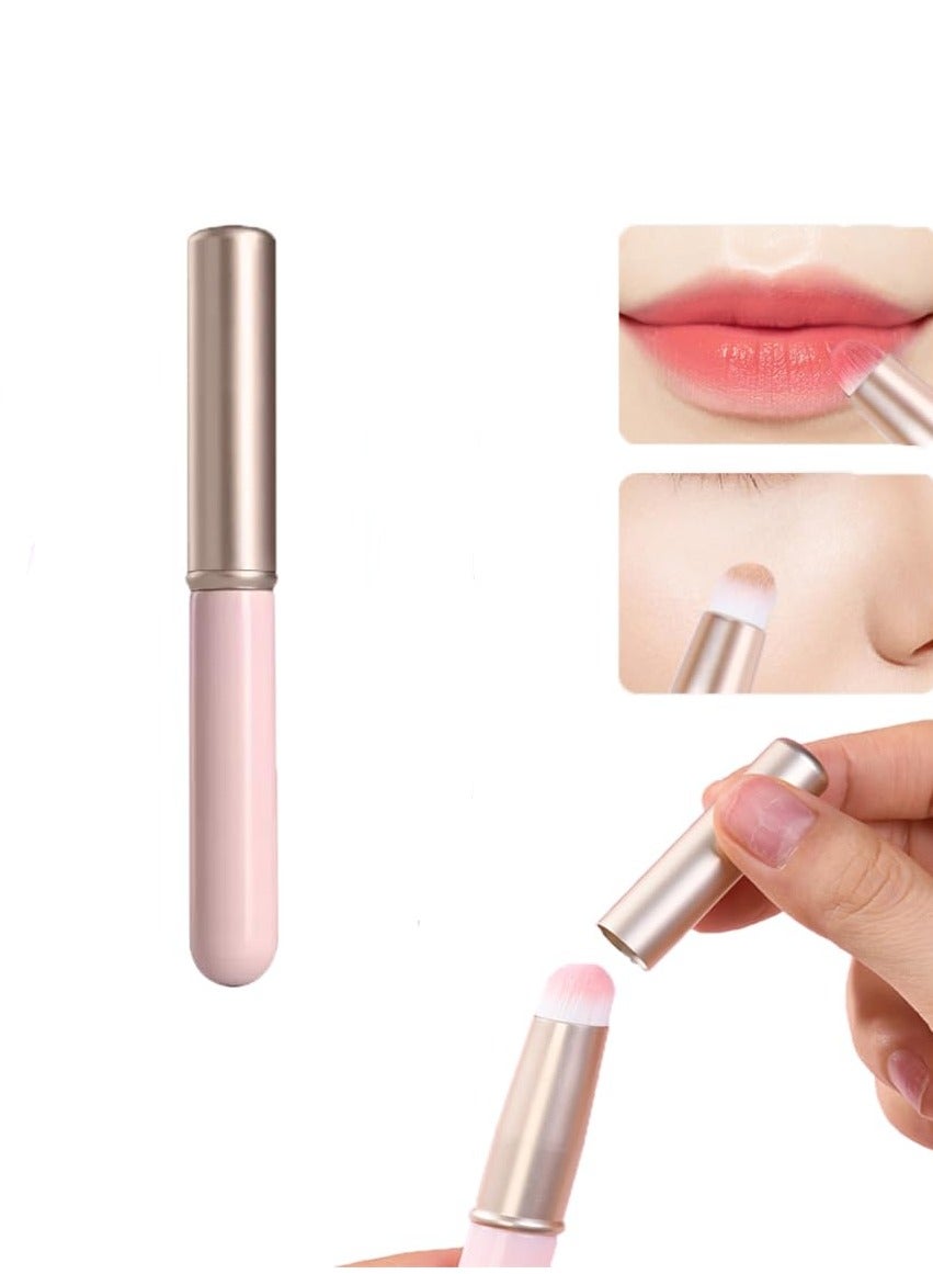 Mini Portable Lip Brush, Single With Cover, Halo Dye Brush, Multi-function Makeup Brush, Concealer Brush, Lipstick Brush