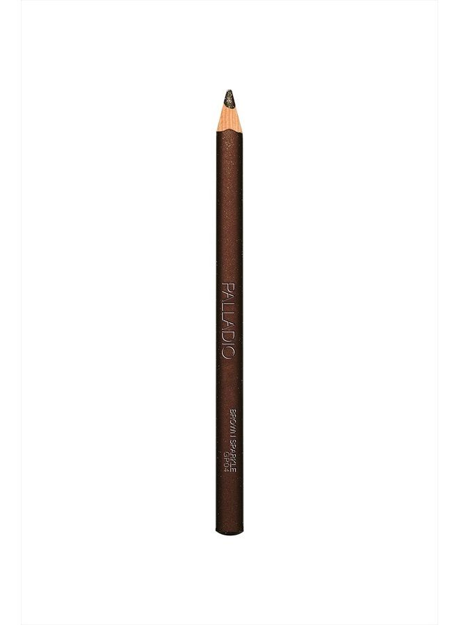 Glitter Eyeliner Pencil Longlasting Creamy Cosmetic Pencil Shimmer Eye Liner Buttery Smooth Tip Professional Makeup Glittery Pencil Sharpenable, Brown Sparkle