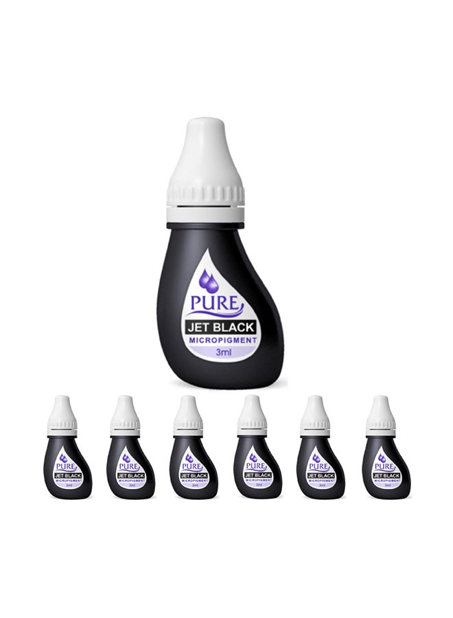 Micro Pigments For Eyebrow Lash No Mixing Eyebrow Pigment For Shading Hair Stroke Jet Black 3Ml X 6 Bottles