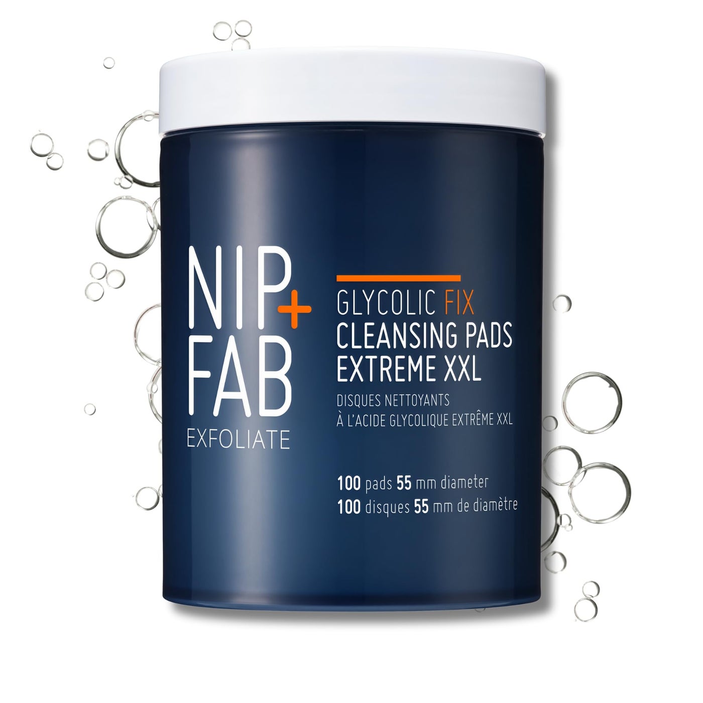 Nip + Fab Glycolic Acid Night Pads, Exfoliating Resurfacing AHA Facial Pad For Skin Toning Blemish Control Pigmentation, 100 Supersize Pads, Extreme, 100 Count (Pack of 1)