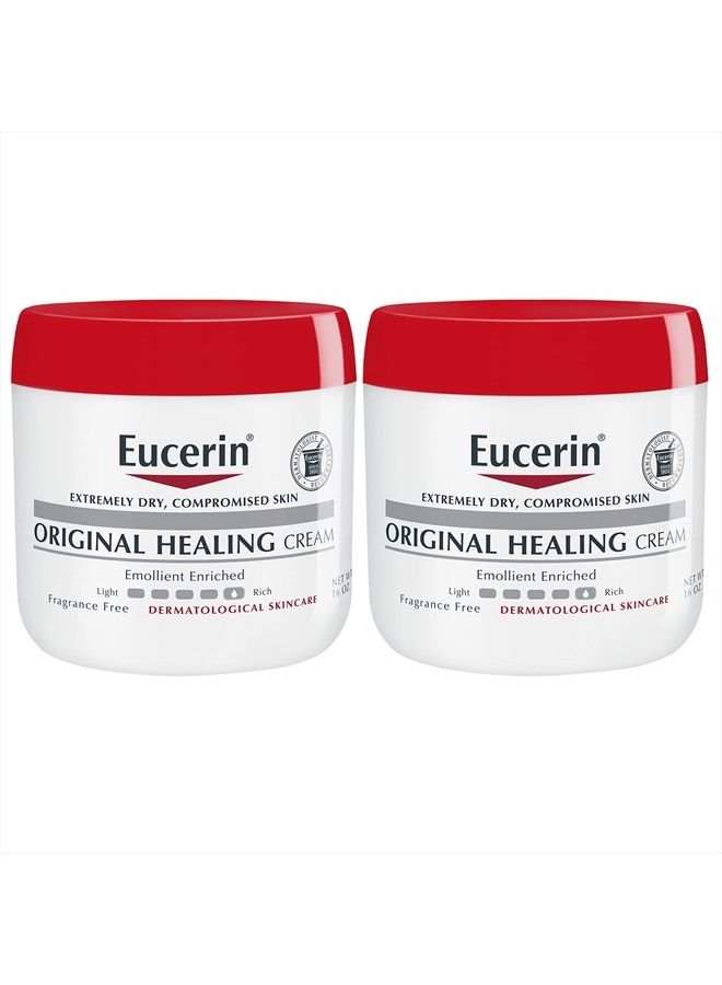 Original Healing Cream, Fragrance Free Body Cream for Dry Skin, 2 Pack of 16 Oz Jars