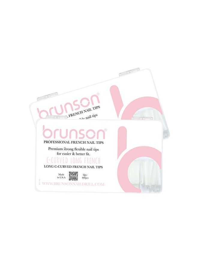 False Nail Tips Long C-Curved French CCLFW