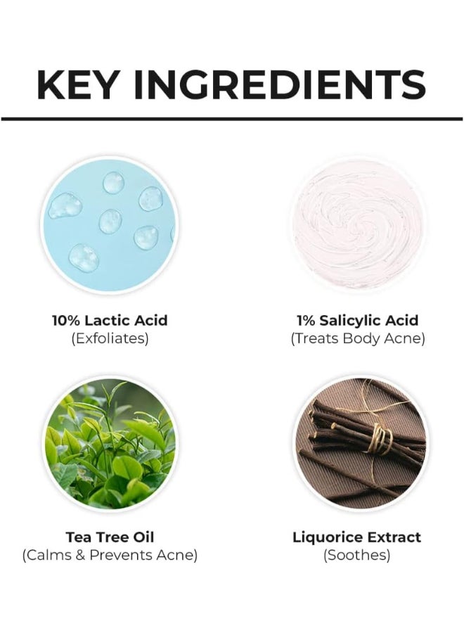 Tea Tree And Lactic Acid Body Lotion With 1% Salicylic Acid | Ph Balancing Moisturizer | Helps To Reduce Body Acne, Uneven Skin Tone | 200 Ml - image 3