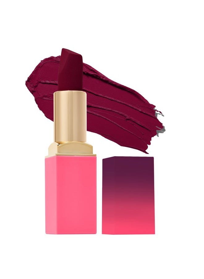 Reds & Berries Velvety Matte Lipsticks The Deep Reds Rude Girl - Dark Red, Soft-Matte Lipstick, Hydrating, Highly Pigmented, Creamy, Smooth, and Long-Lasting