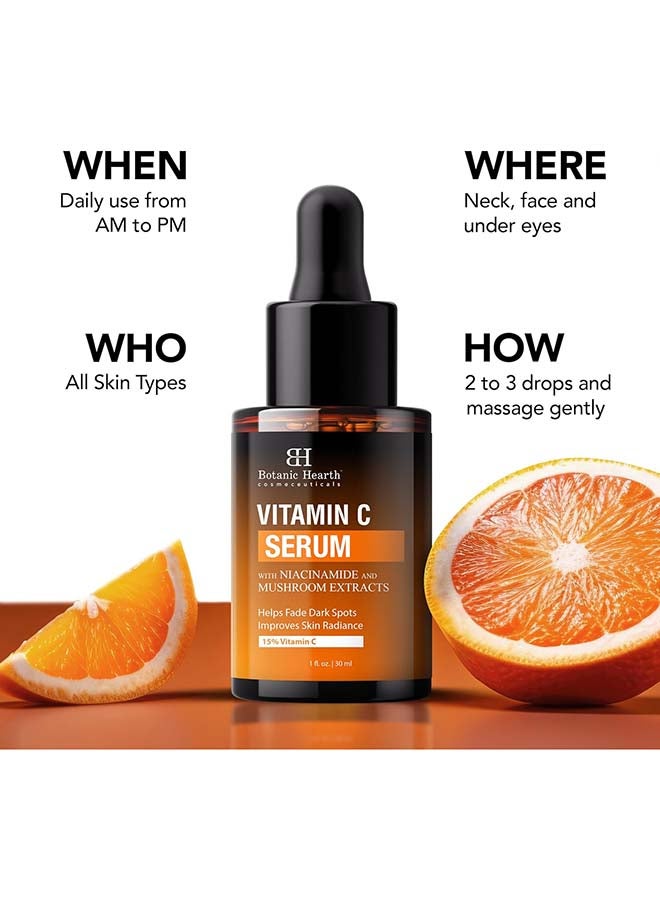 15% Vitamin C Face Serum With Niacinamide, Hyaluronic Acid, Allantoin, Cica, Ferulic Acid And Vitamin E | Targets Dark Spots, Sun Damage, Wrinkles To Brighten And Even Tone Skin| - image 6