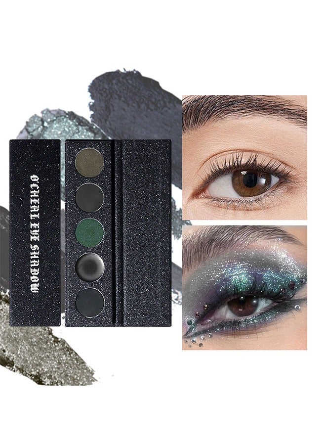 Ocheal 5 Color Eyeshadow Palette: Punk, Metallic Shimmer, Matte, Smoky Makeup-Starlight Shine Eyeshadow Palette