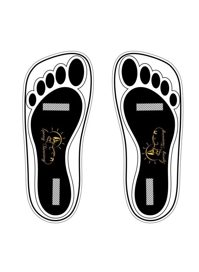 60 Pairs(120 Feets) Disposable Black Tanning Feet Pads Sunless Airbrush Spray Tent Protect Foot Shaped Spray Tan Sandals