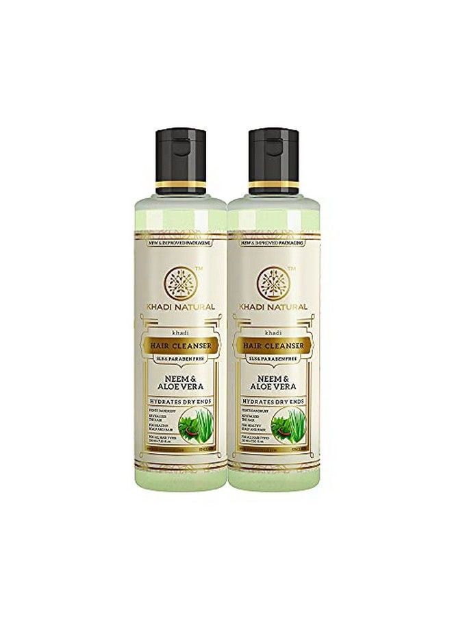 Khadi Natural Neem & Aloe Vera Herbal Cleanser/Shampoo| SLS & Paraben Free| For Pure & Healthy Hair Care| Provides Healthy Hair| Improves Shine| Promotes Strong & Frizz-Free Hair| 210ml