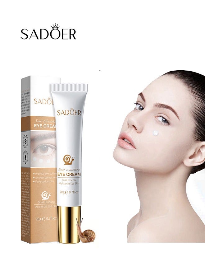 Snail Nourishing Eye Cream 20 grams,Anti Ageing And Anti Wrinkle EyeCream, Reduce Under-Eye Bags, Puffy Eyes, Dark Circles, Crow's Feet, Fine Lines & Under Eye Wrinkles