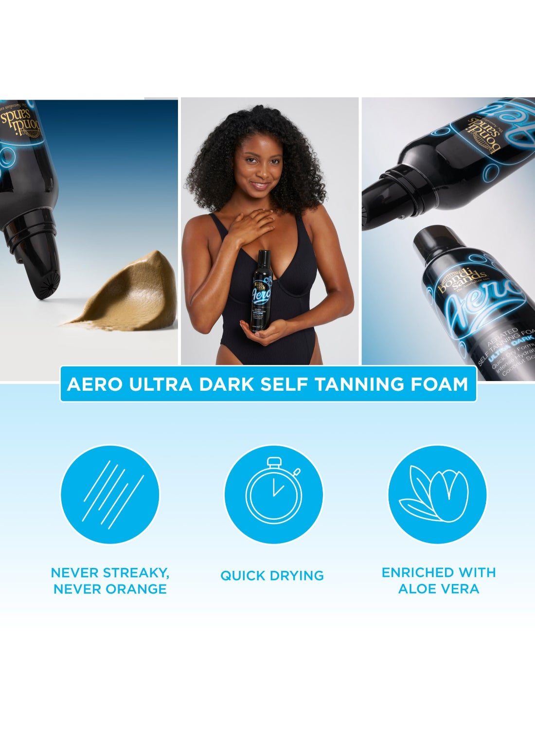 Aero Self Tanning Foam Ultra Dark 225ml | Aerated Lightweight Mousse for Deep Bronze Sunless Tan | Fast-Drying Streak-Free Ultra Dark Self Tanner for Body | Vegan Cruelty-Free Tanning Foam - image 6