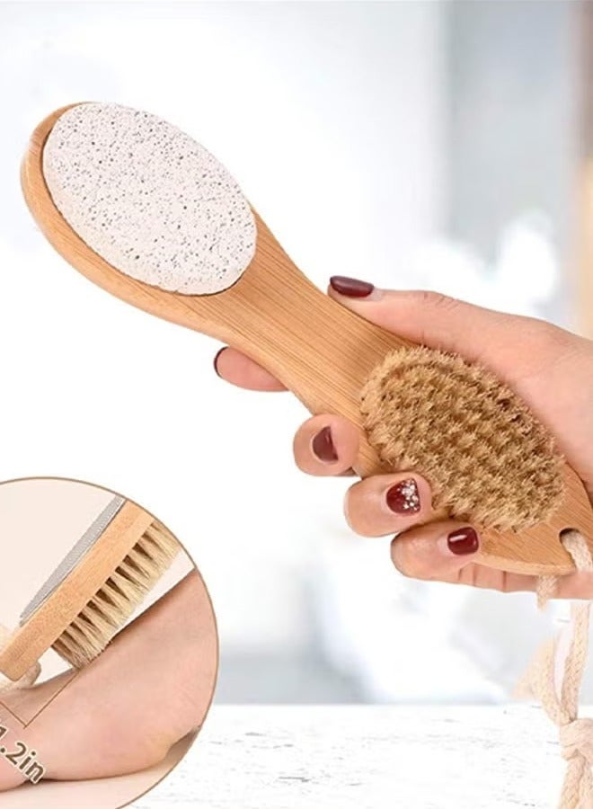 Feet Pedicure Scrubber Exfoliator Tools, Multi-purpose 4 in 1 Foot Pedicure Brush Pumice Stone, Scrubber & File for Soft Care, Foot File Callus Remover