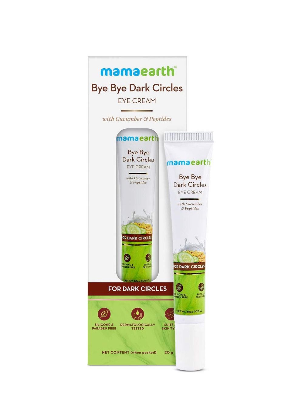 Bye Bye Dark Circles Under Eye Cream For Dark Circles with Cucumber And Peptides 20ml