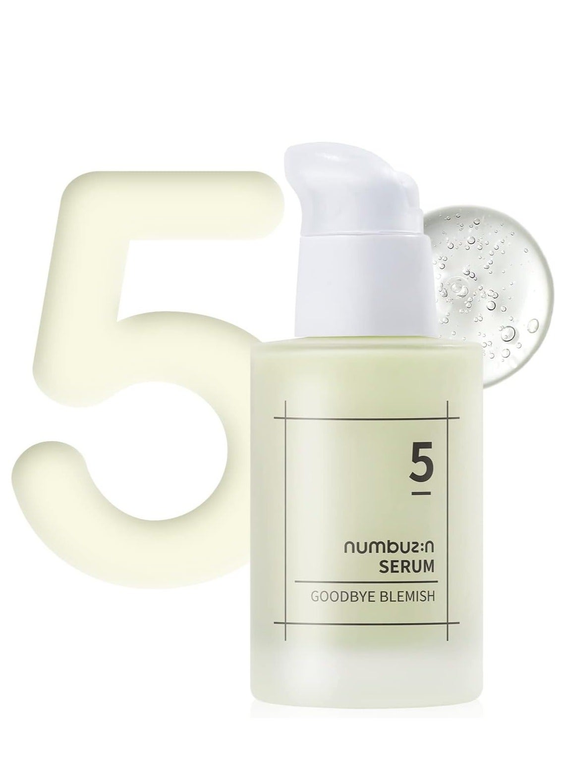 numbuzin No.5 Goodbye Blemish Serum | Vitamin C, Niacinamide, Antioxidant, Brightening Hyperpigmentation, Dark Spots, Acne Scars, Lightweight Gel | Korean Skin Care for Face, 1.69 fl oz