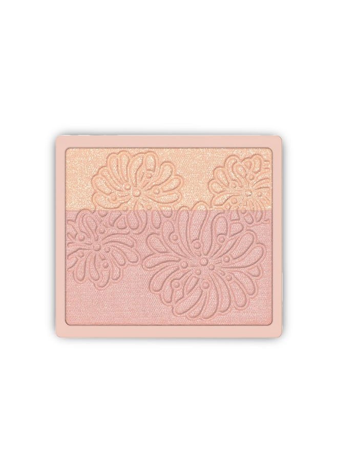 Paul & Joe Pressed Blush Palette Refill Only, Case Sold Separately, Oil-Absorbing Blush Powder, Bi-Color Face Blushes with Fitting Veil Powder, Light Beige and Light Pink, 01 Secret D'Or, 0.17 oz