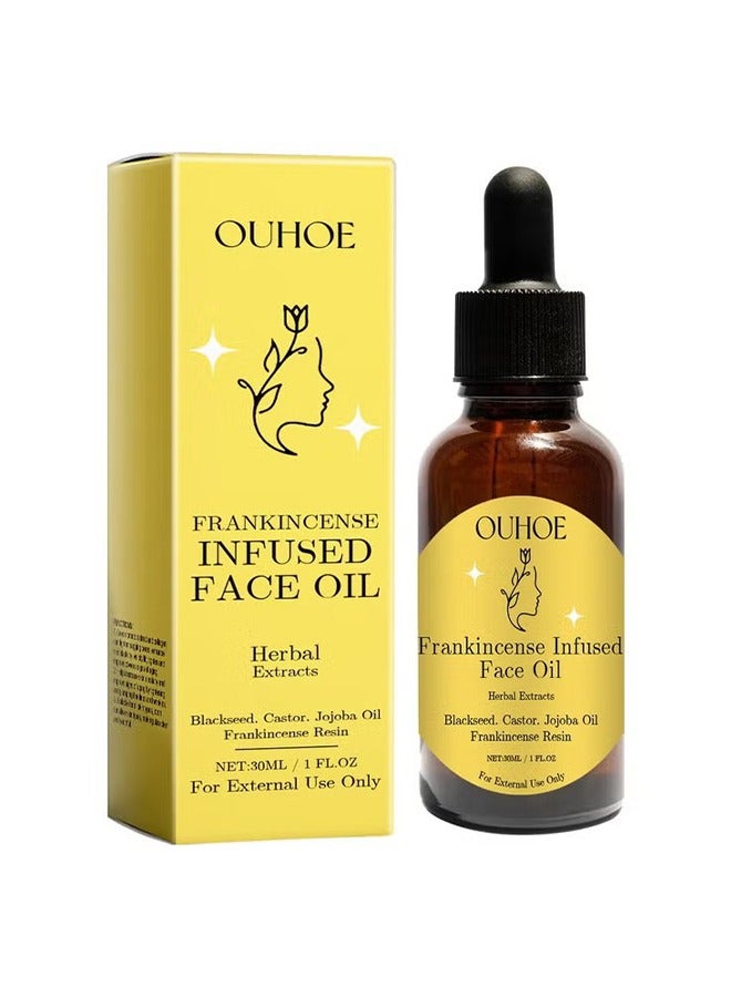 Frankincense Resin Oil For Face, 30ML Frankincense Resin Infused Oil For Face, Organic Black Seed Castor & Jojoba Oils, Frankincense Resin Oil Essential, Cold Pressed Serum Anti-Aging Wrinkle