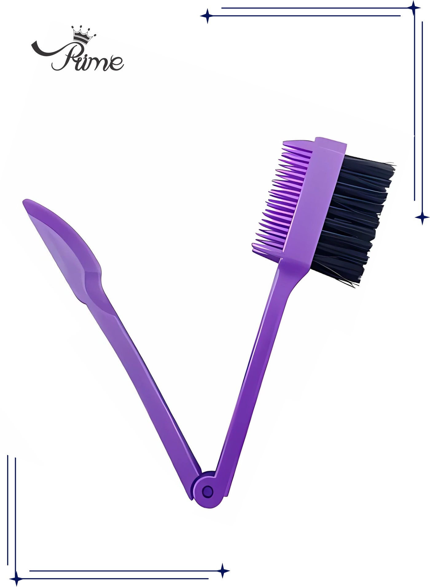 Foldable 3 in 1 Hair Edge Control Brush Comb Eyebrow Brush Double Sided Edge Brush for Hairstyling