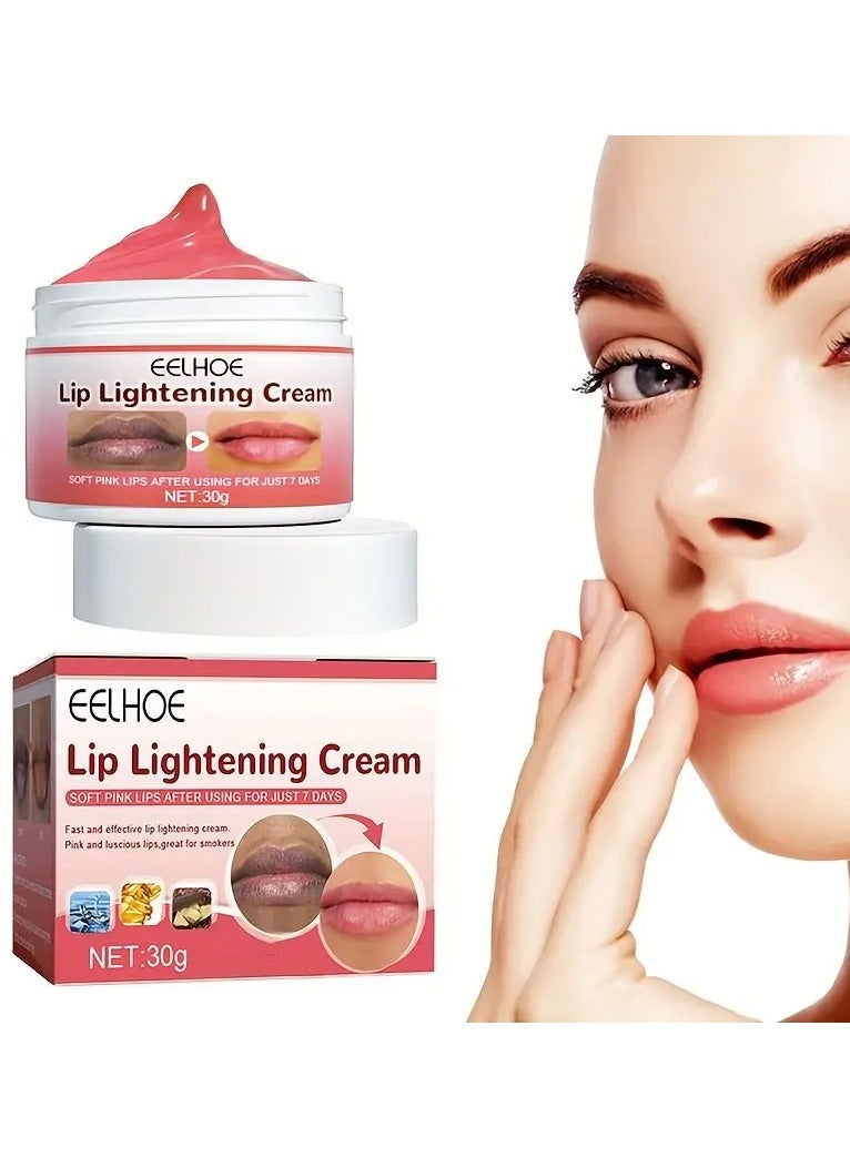Lip Lightening Cream For Dark Lips, Healthy Organic Lip Lightening Cream Balm For Soft Pink Lips 30g