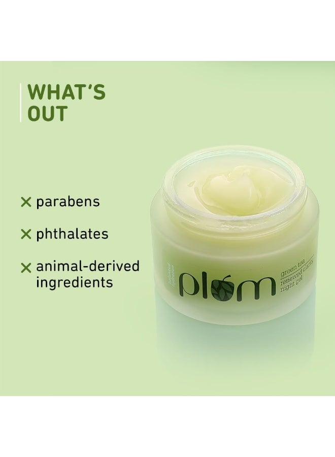 Green Tea Renewed Clarity Night Gel Moisturizer 50g | Oil-Free Hydrating Night Moisturizer | With Green Tea, Glycolic Acid And Willow Bark | Anti-Pimple And Oil Control Night Gel, 1.69 oz - image 5
