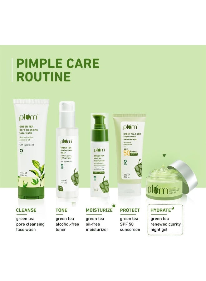 Green Tea Renewed Clarity Night Gel Moisturizer 50g | Oil-Free Hydrating Night Moisturizer | With Green Tea, Glycolic Acid And Willow Bark | Anti-Pimple And Oil Control Night Gel, 1.69 oz - image 7