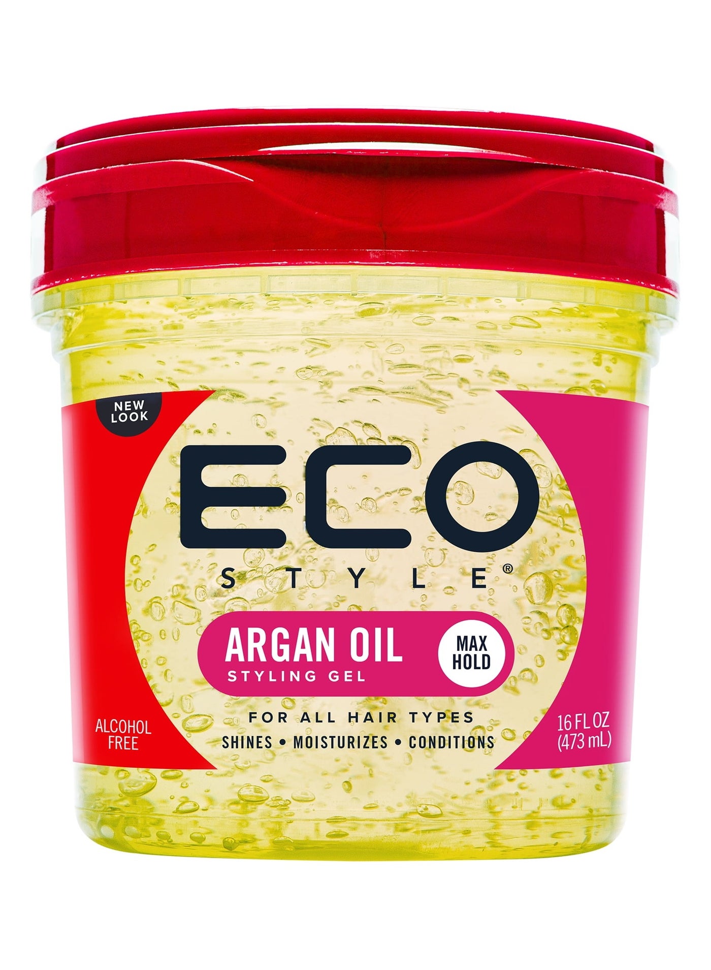 Eco Styler Argan Oil Styling Gel | Strong Hold, Frizz Control & Shine | 473ml | For All Hair Types | Nourishing Hair Gel with Vitamin E
