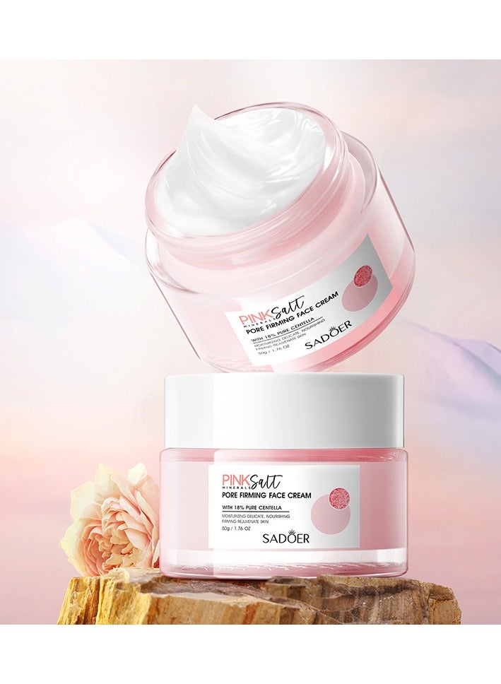 SADOER Himalayan pink Salt Pore Moisturizing Face Cream 18% Pure Centella Firming Face Cream for Glowing Skin