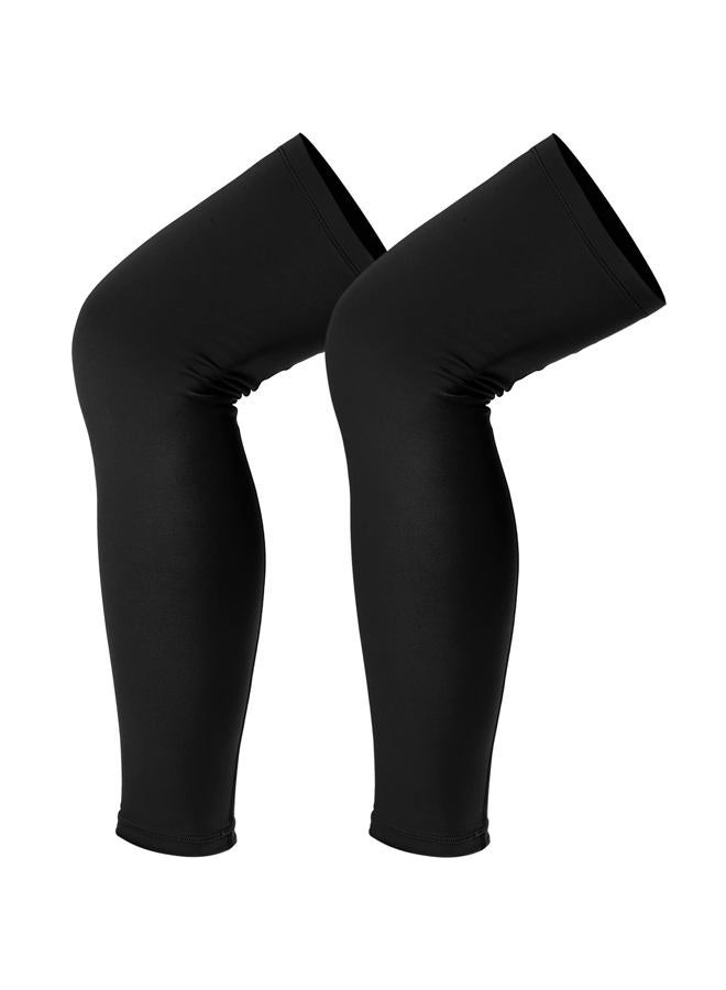 Leg Sleeves Compression Long Knee Sleeve UV Preserve for Men Women Sport Basketball Football (Black,2 Pieces)