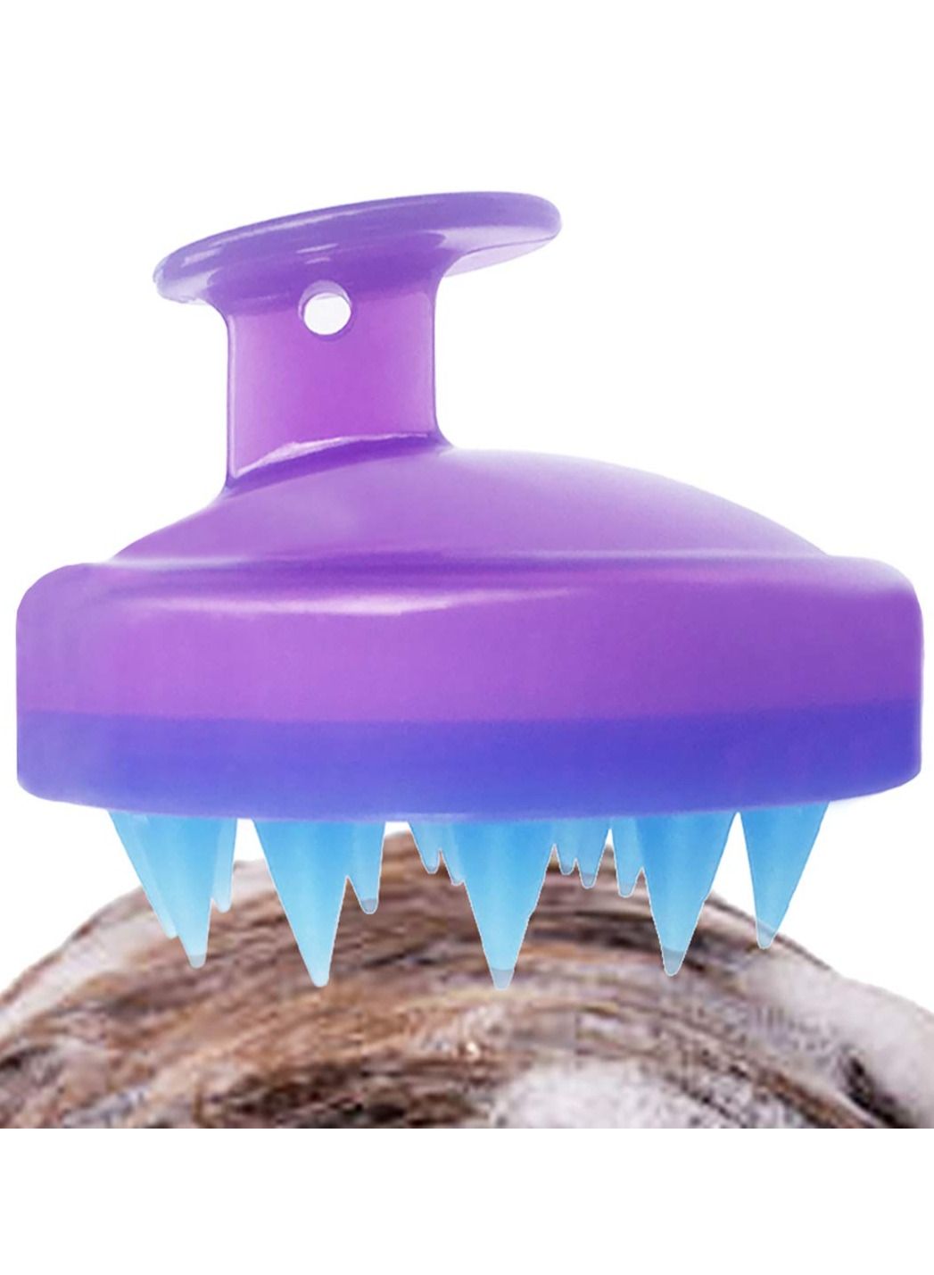 Manual Head Scalp Massage Brush for Wet  Dry, Soft Silicone Bristles Care for The Scalp, Promote Hair Growth(Purple（1Pcs ）)