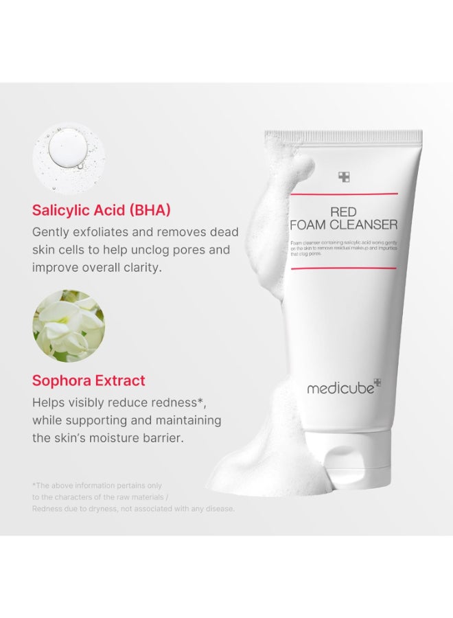 Medicube Red Foam Cleanser Daily Gentle Cleansing Foam Sensitive Troubled Skin Deep Cleansing Excess Sebum 230ml - image 4
