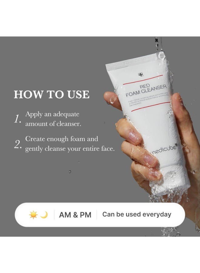 Medicube Red Foam Cleanser Daily Gentle Cleansing Foam Sensitive Troubled Skin Deep Cleansing Excess Sebum 230ml - image 5